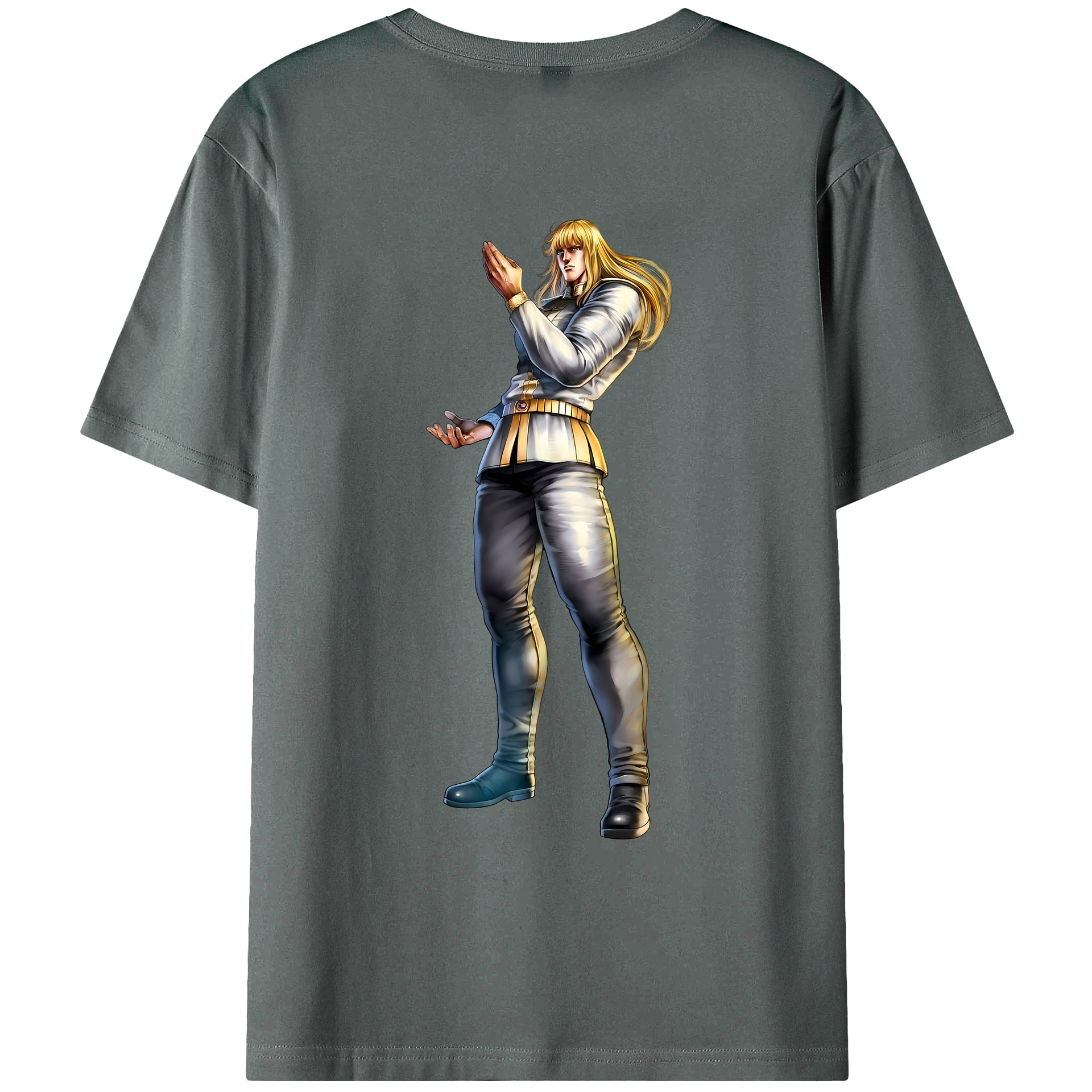 （画像用） 北斗の拳 Fist of the North Star 綿100％ メンズ半袖Tシャツ（バックプリント） 通気性